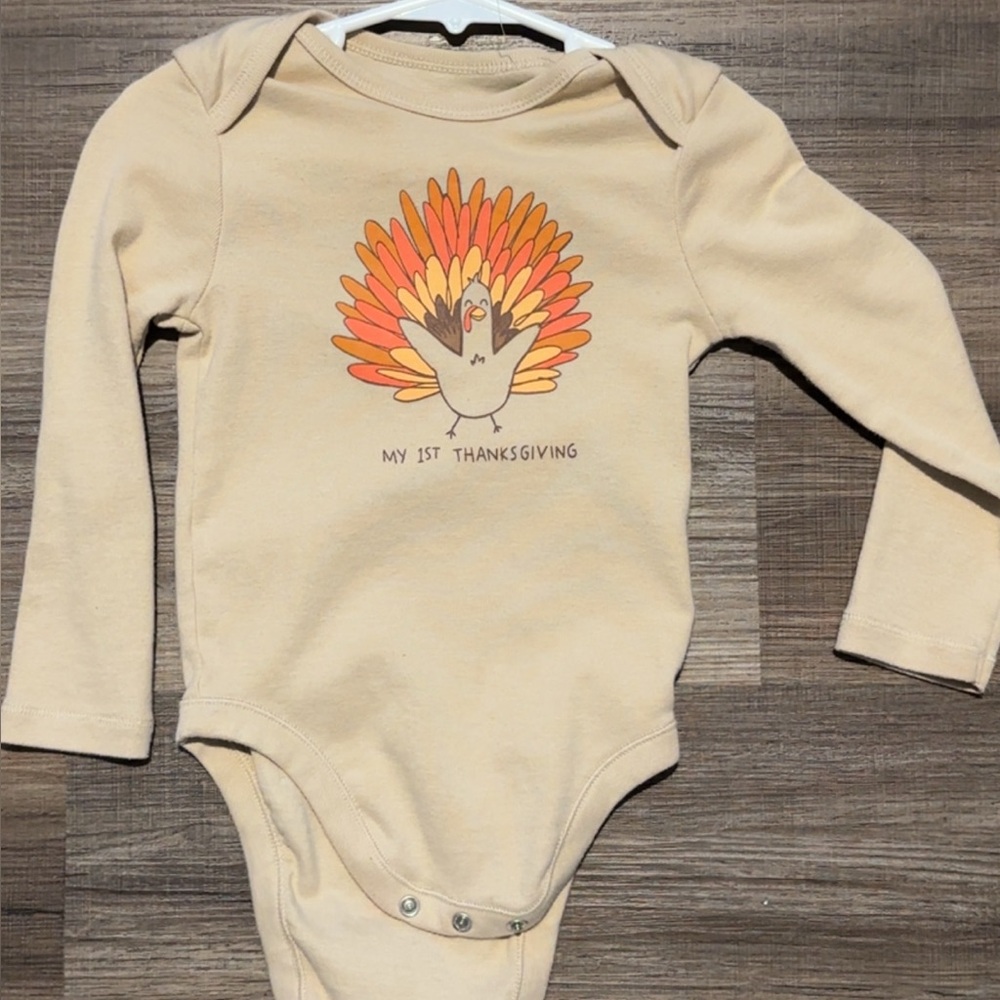 My First Thanksgiving Beige Bodysuit